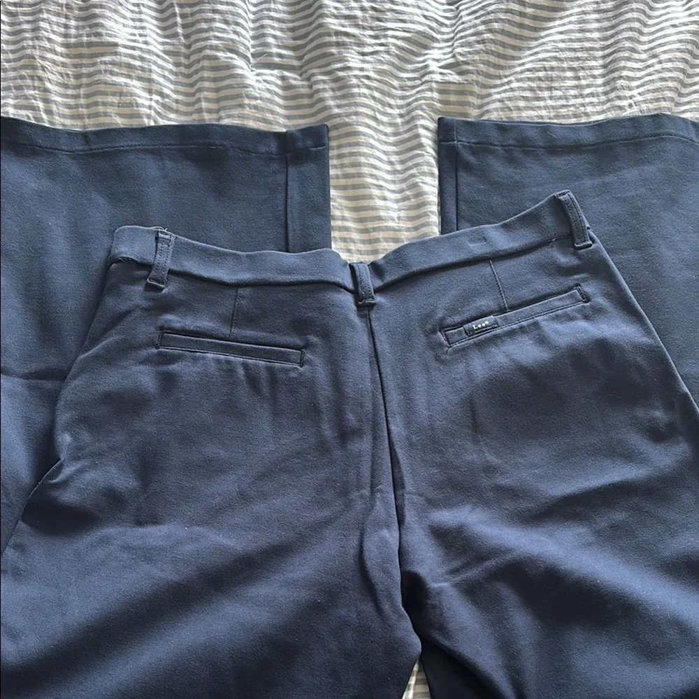 Lee Navy wide leg stretch trousers - Picture 4 of 4